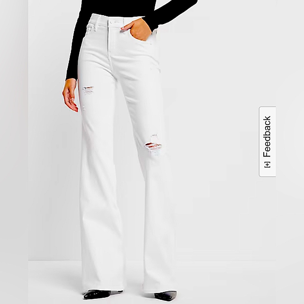 Express White flare jeans